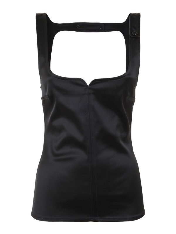 Courreges: Tops y camisetas sin mangas - Top - Negro