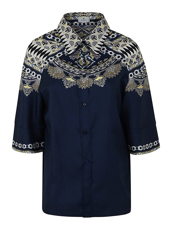 ETRO: shirts - Silk twill T-shirt