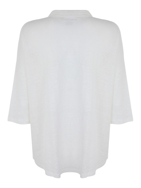 Majestic Filatures: shirts online - V-neck linen blouse
