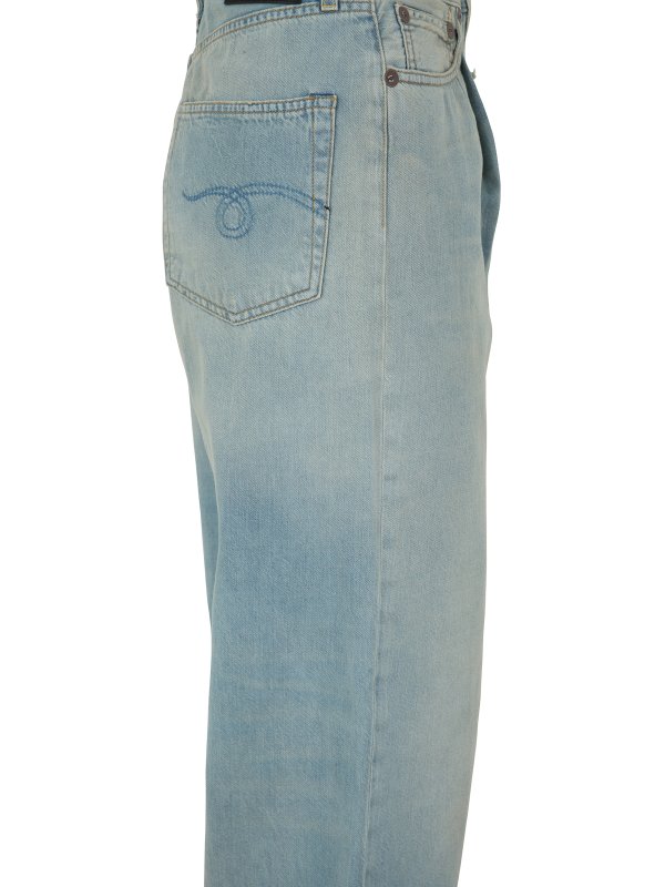 iKRIX R13: flared jeans - Damon pleated wide leg jeans