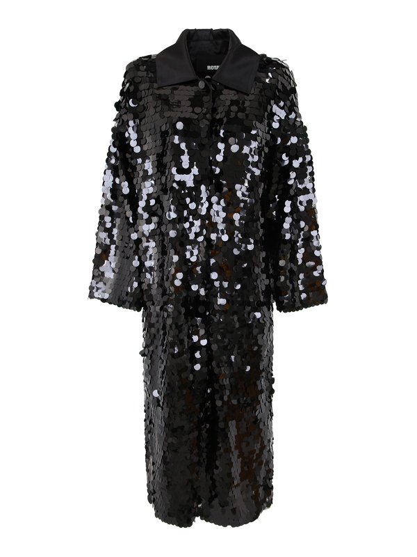 ROTATE Birger Christensen: ロングコート - ロングコート - 黒