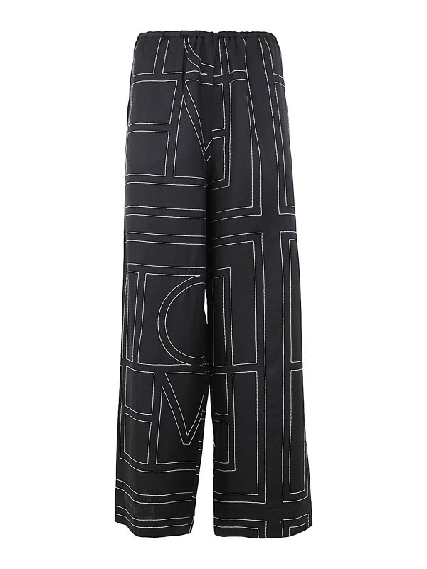 TOTEME: pantaloni casual - Pantaloni in seta monogramma
