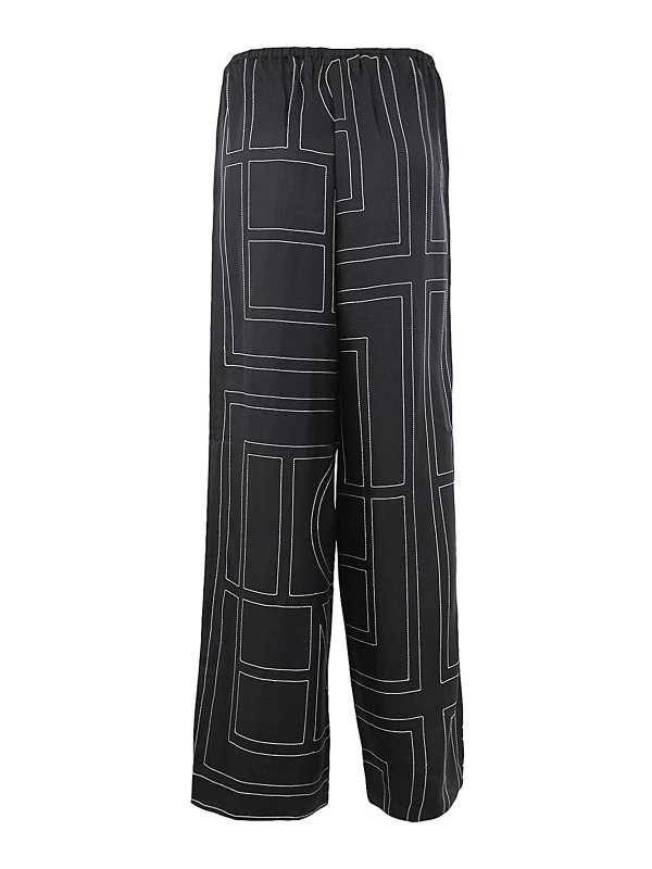 TOTEME: pantaloni casual online - Pantaloni in seta monogramma