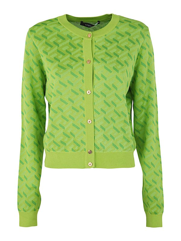 VERSACE: Cardigans - Cardigan - Vert
