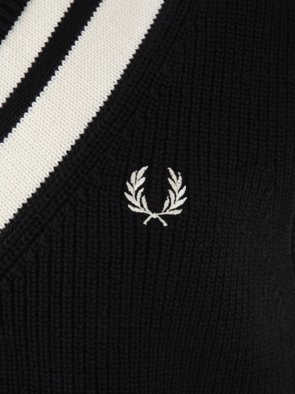 iKRIX FRED PERRY: Col en V - Pull À Col V - Noir