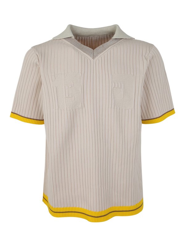 JACQUEMUS: Strickpullover mit V-Ausschnitt - V-Pullover - Beige