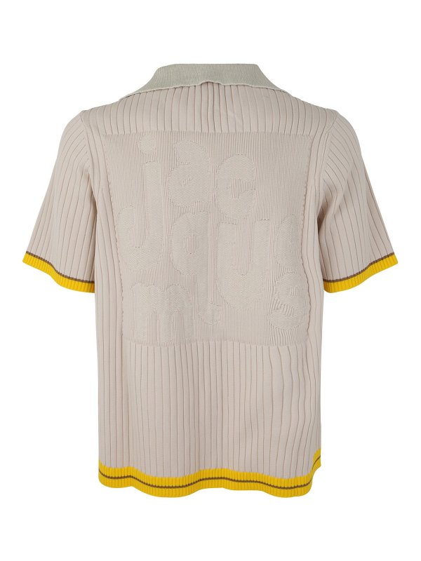 JACQUEMUS: Strickpullover mit V-Ausschnitt online - V-Pullover - Beige