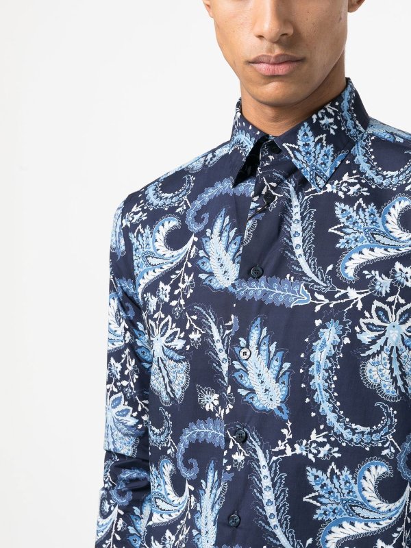 ETRO Slim-Fit Paisley-Print Cotton-Poplin Shirt for Men