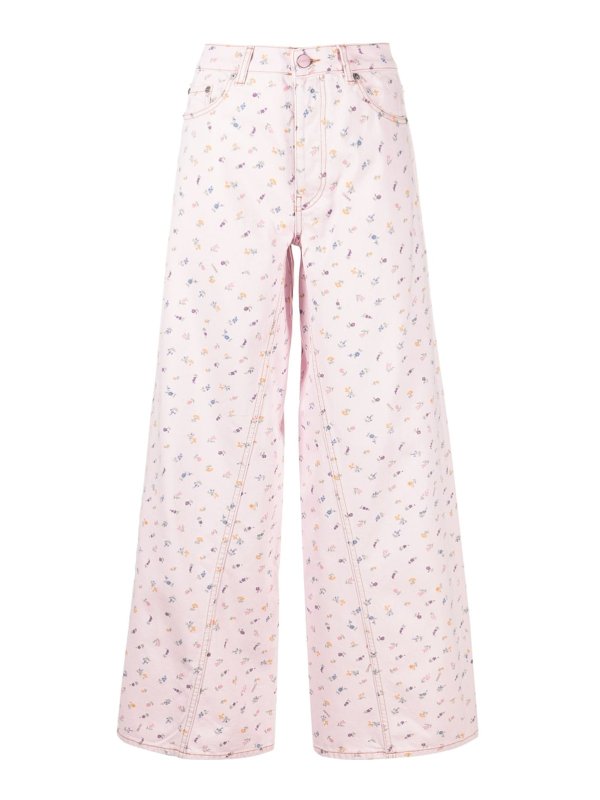 GANNI: ストレートジーンズ - ストレートジーンズ - ピンク