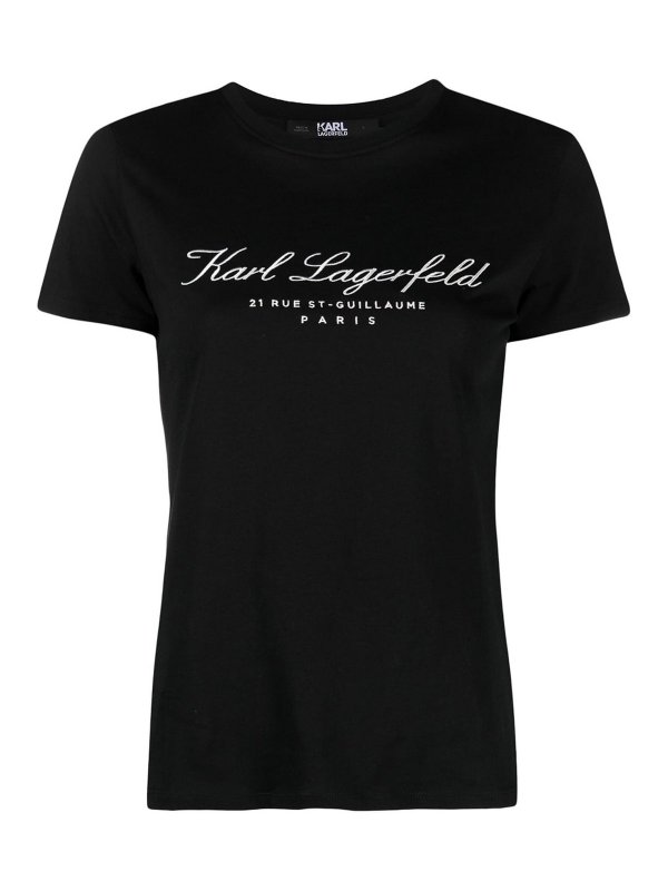 KARL LAGERFELD: Tシャツ - Tシャツ - 黒