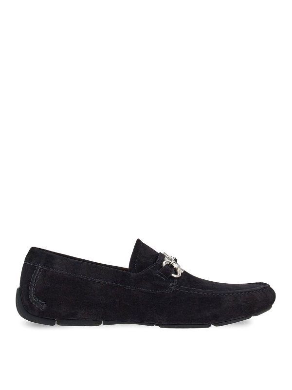Ferragamo Gancini suede loafers - Black - Men|0203500757737044