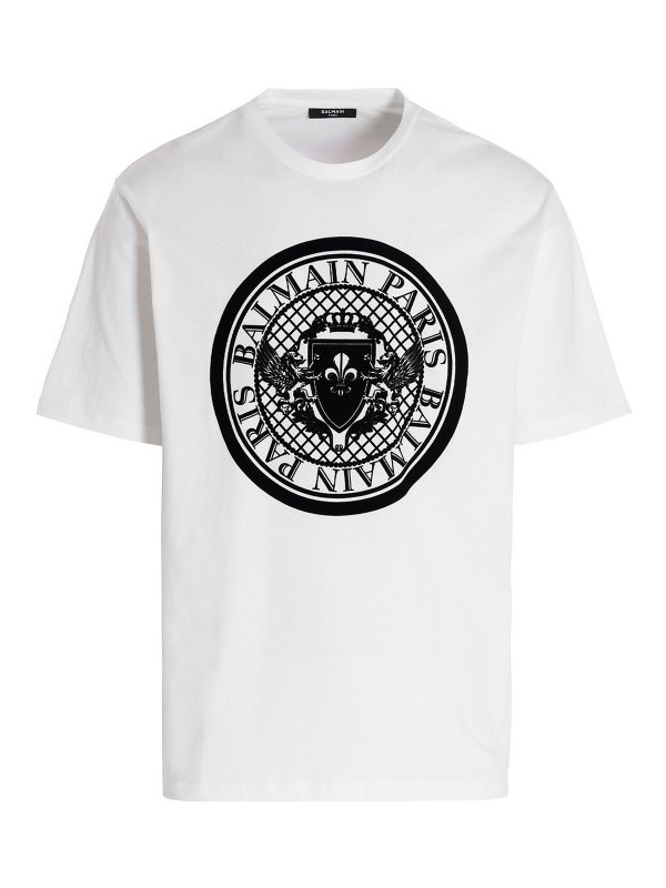 Balmain: T-shirts - T-Shirt - Weiß
