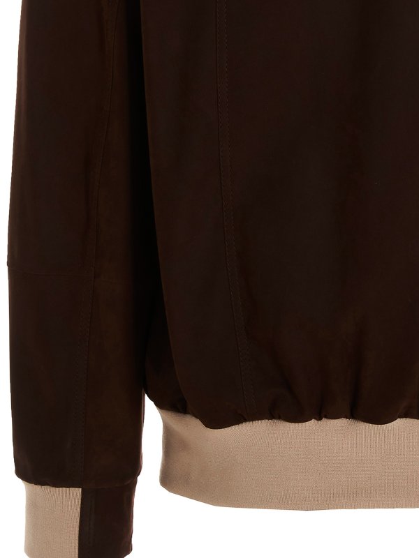 Suede bomber jacket shop online: BRUNELLO CUCINELLI