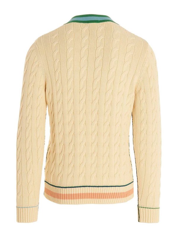 LACOSTE: Strickpullover mit V-Ausschnitt online - V-Pullover - Gelb