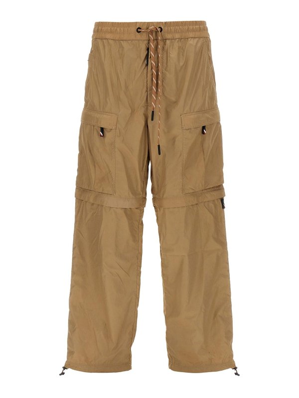 Moncler Nylon cargo pants with drawstring - Beige