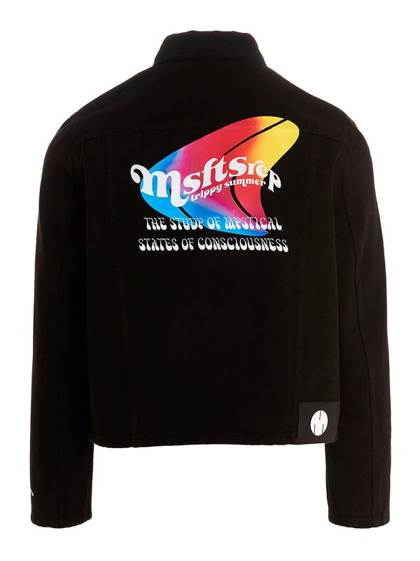 MSFTSREP: denim jacket online - Denim jacket with logo print