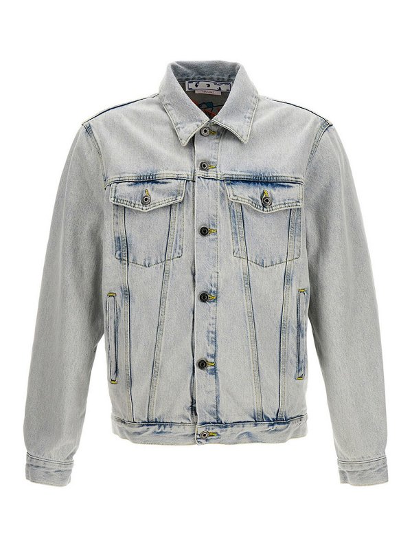 OFF-WHITE: Vestes en denim - Veste En Jean - Graffiti