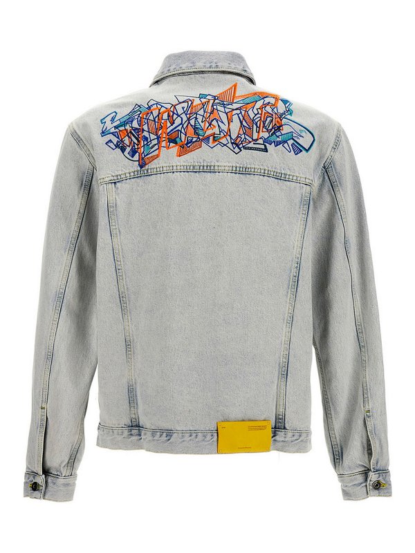 OFF-WHITE: Vestes en denim online - Veste En Jean - Graffiti