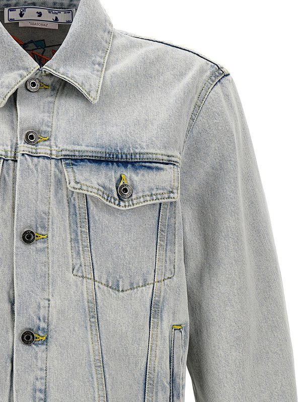 iKRIX OFF-WHITE: Vestes en denim - Veste En Jean - Graffiti