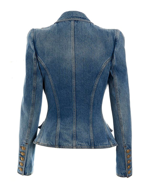 Balmain: デニムジャケット online - デニムジャケット - ライトブルー
