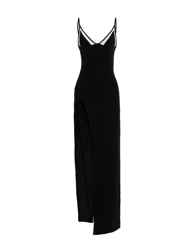 DAVID KOMA: maxi dresses - Long dress with split