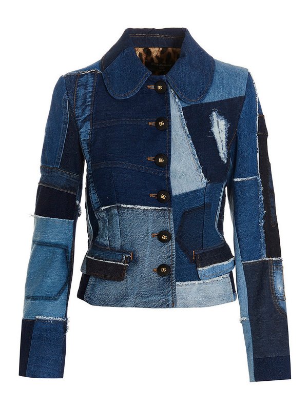 DOLCE & GABBANA: giacche denim - Giacca in denim patchwork