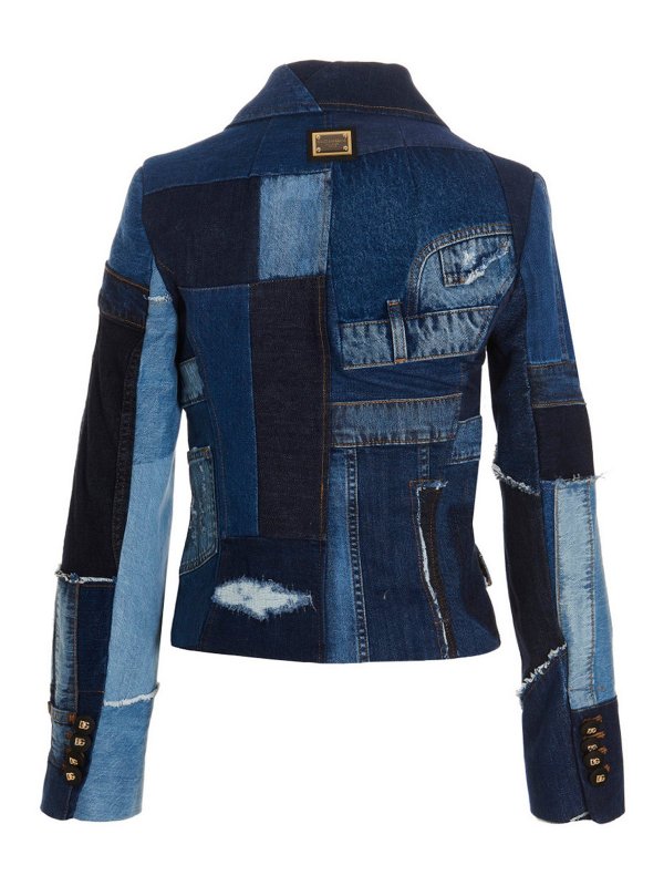 DOLCE & GABBANA: giacche denim online - Giacca in denim patchwork