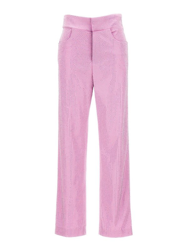 GIUSEPPE DI MORABITO: casual trousers - Cotton pants with crystals
