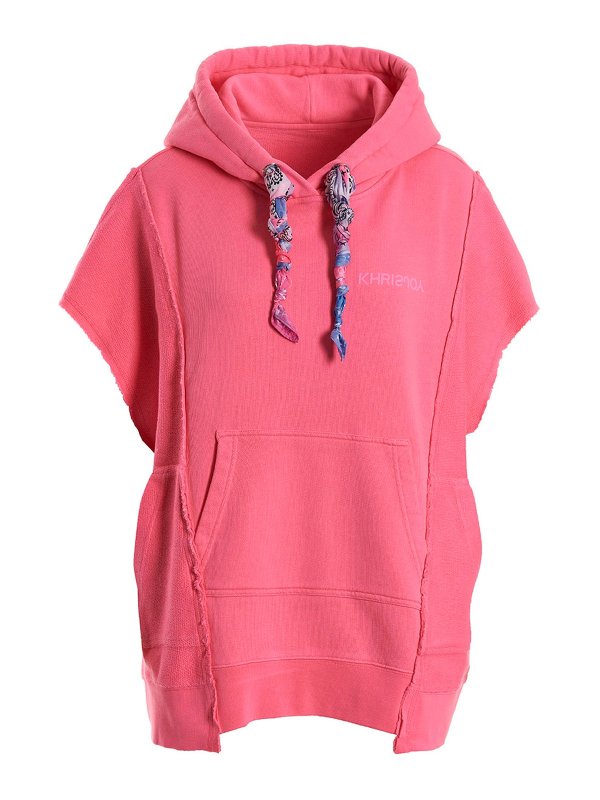 KHRISJOY: Sweatshirts & Sweaters - Patchwork cotton vest with logo