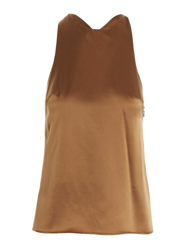 LOULOU STUDIO: Top e canotte - Top girocollo in seta