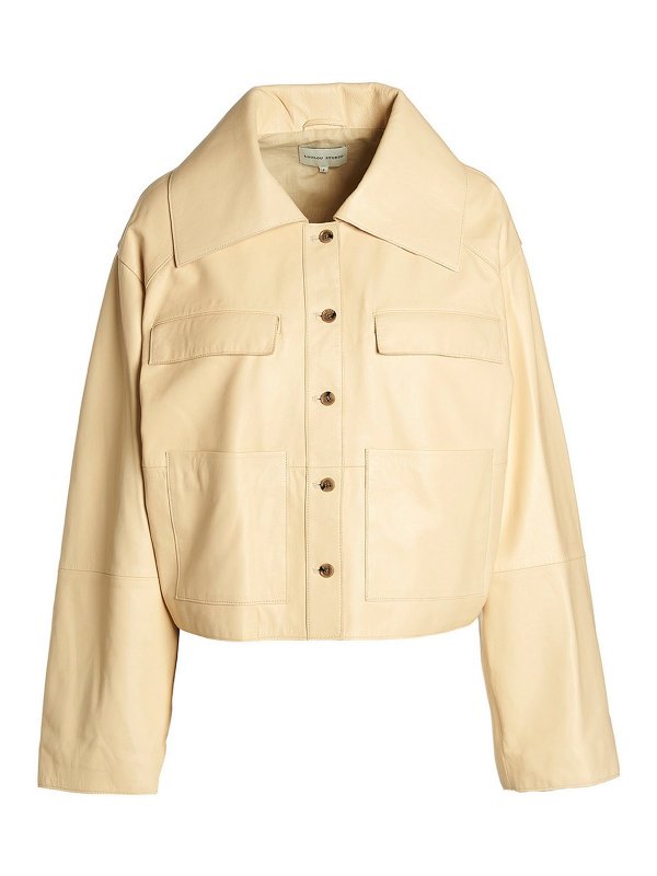 LOULOU STUDIO: leather jacket - Leather jacket with button closure