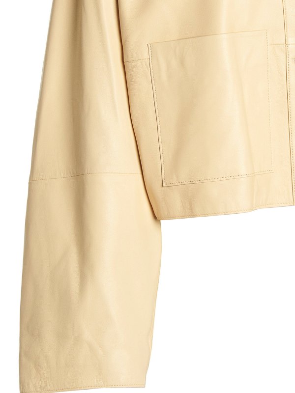 Leather jacket with button closure shop online: LOULOU STUDIO