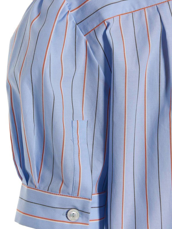 Vestito camicia in cotone a righe shop online: Marni