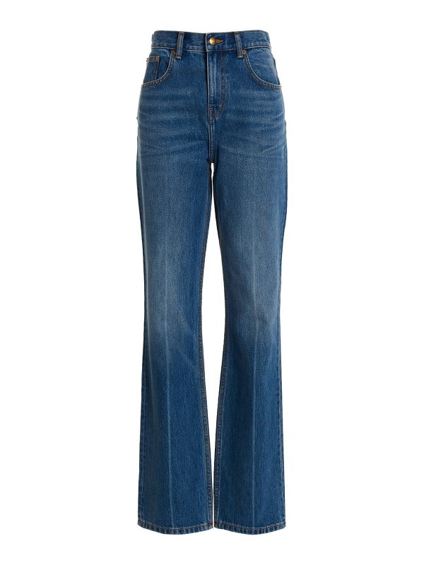 TORY BURCH: ストレートジーンズ - ストレートジーンズ - ブルー