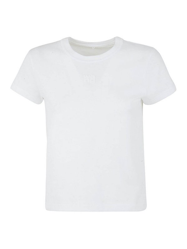 ALEXANDER WANG: t-shirts - Essential shrunk Tee with puff logo