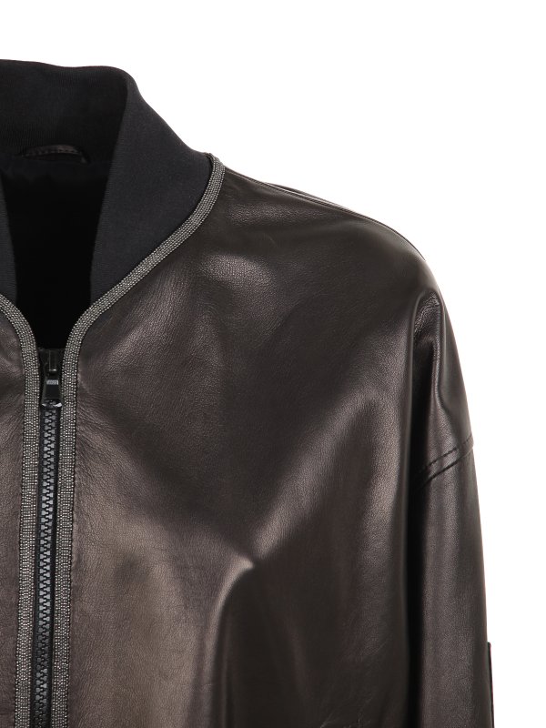 iKRIX BRUNELLO CUCINELLI: レザージャケット - レザージャケット - 黒