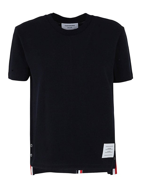 THOM BROWNE: t-shirts - Stripe detailed T-shirt