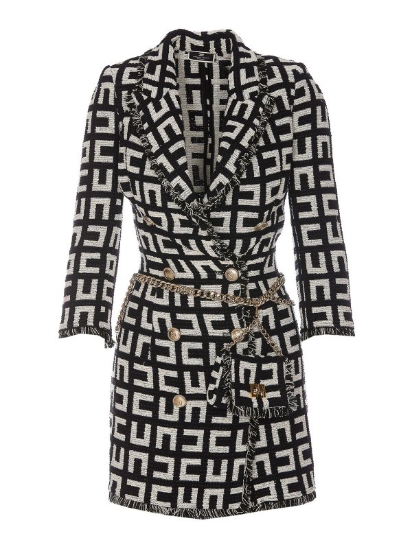 ELISABETTA FRANCHI: ニーレングスドレス - 膝丈ドレス - 黒