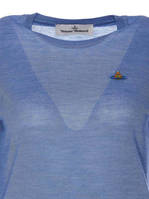 iKRIX VIVIENNE WESTWOOD: Suéteres con cuello pico - Suéter Cuello Redondo - Azul