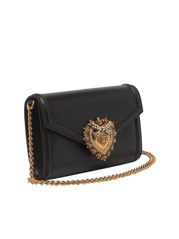 DOLCE & GABBANA: clutches online - Devotion leather clutch