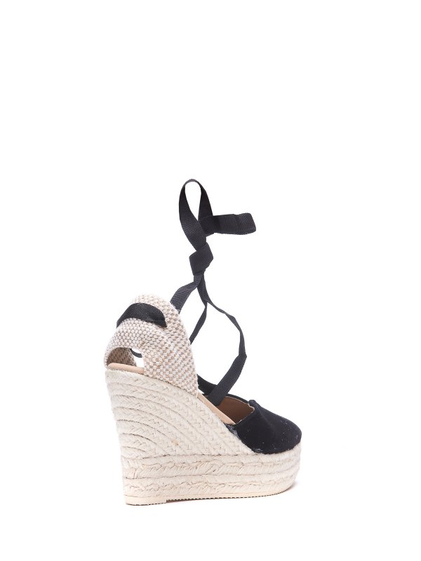 MANEBI: espadrillas online - Espadrillas scamosciate con zeppa