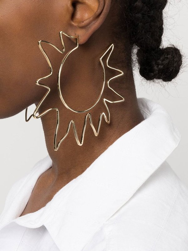 JACQUEMUS 関税込 レ・クレオール ノド イヤリング Jacquemus Les créoles Sol earrings - Gold | 231JW3675845280