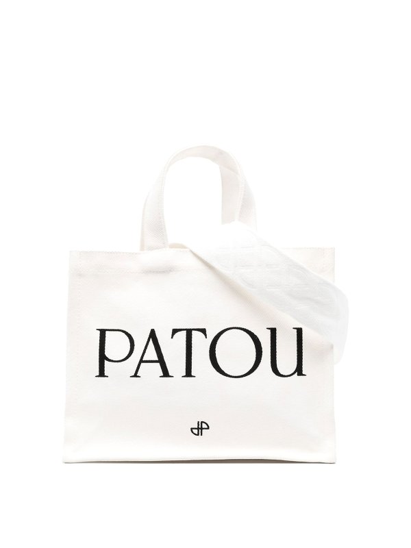 PATOU: totes bags - Logo-print canvas tote