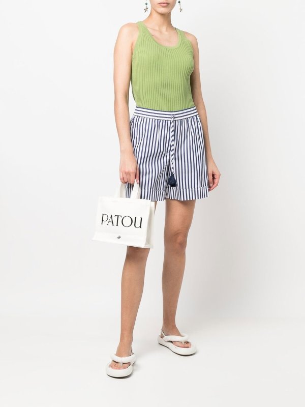 PATOU: totes bags online - Logo-print canvas tote