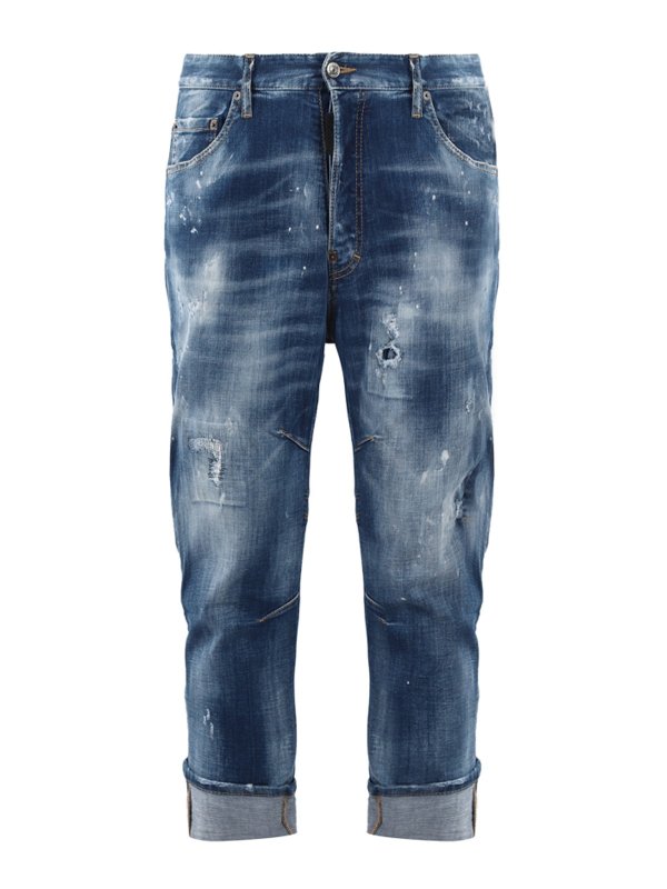 DSQUARED2: straight leg jeans - Jeans with graffiti