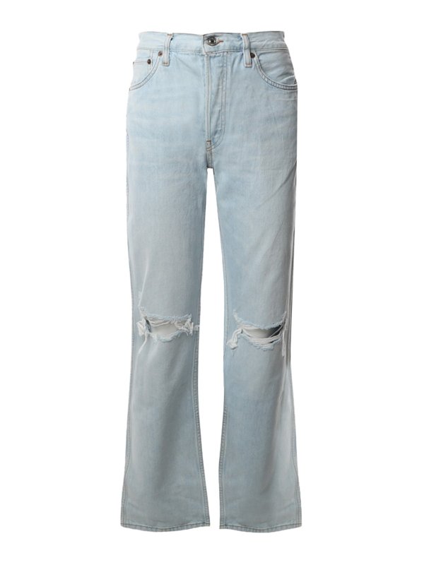 RE/DONE: ストレートジーンズ - ストレートジーンズ - ライトウォッシュ