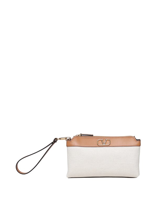 VALENTINO GARAVANI: クラッチバッグ - クラッチバッグ - ヌードカラー