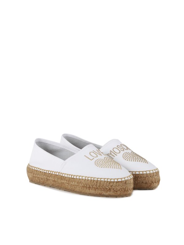 LOVE MOSCHINO: espadrilles online - White fabric espadrilles without laces