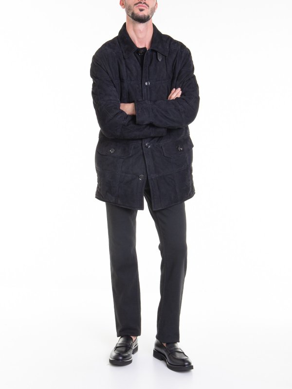 iKRIX BRIONI: padded jackets - Black leather down jacket