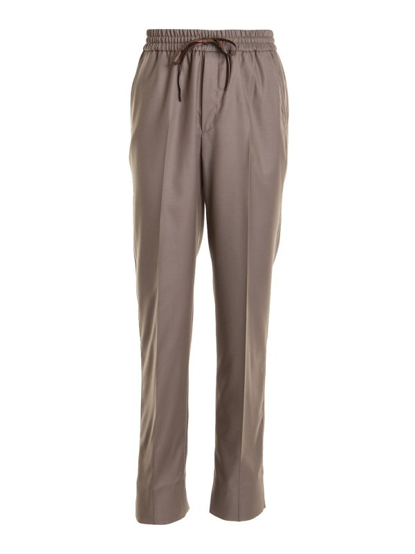 BRIONI: casual trousers - Green wool pants